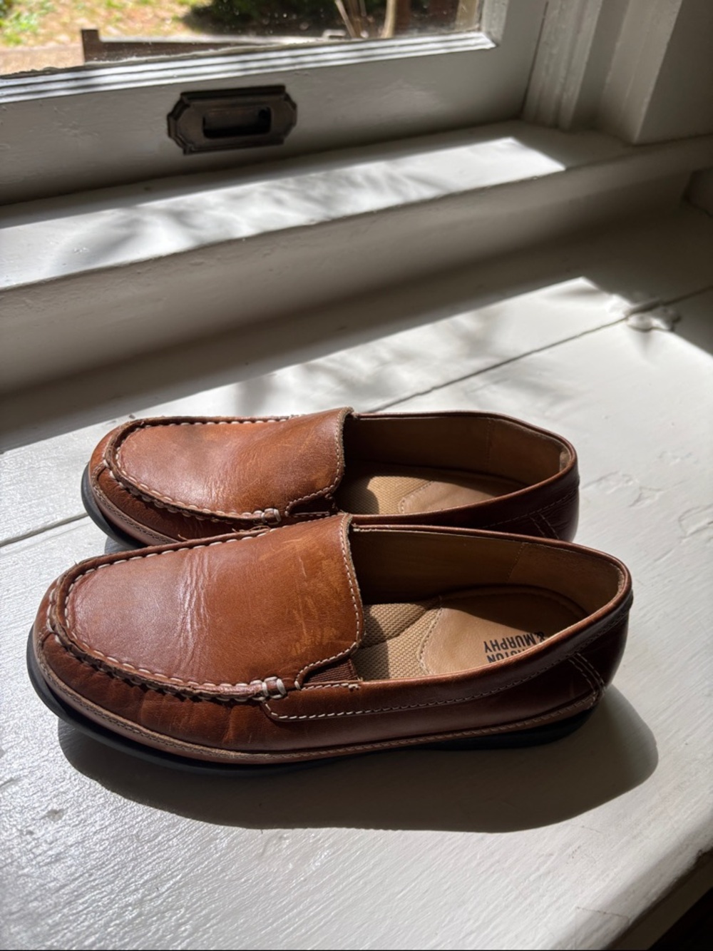 Boys Johnston & Murphy Brown Leather Slip-On Loafers
